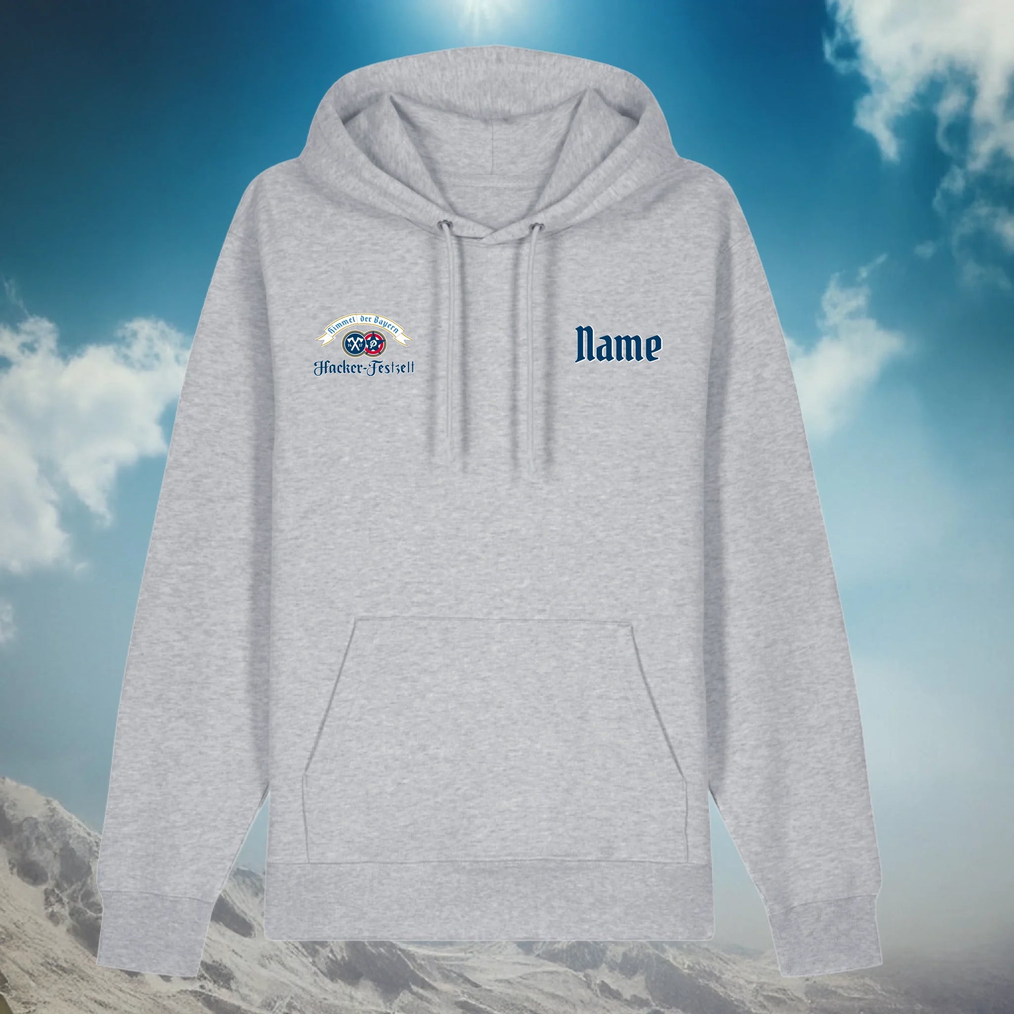 ash heather hoodie front