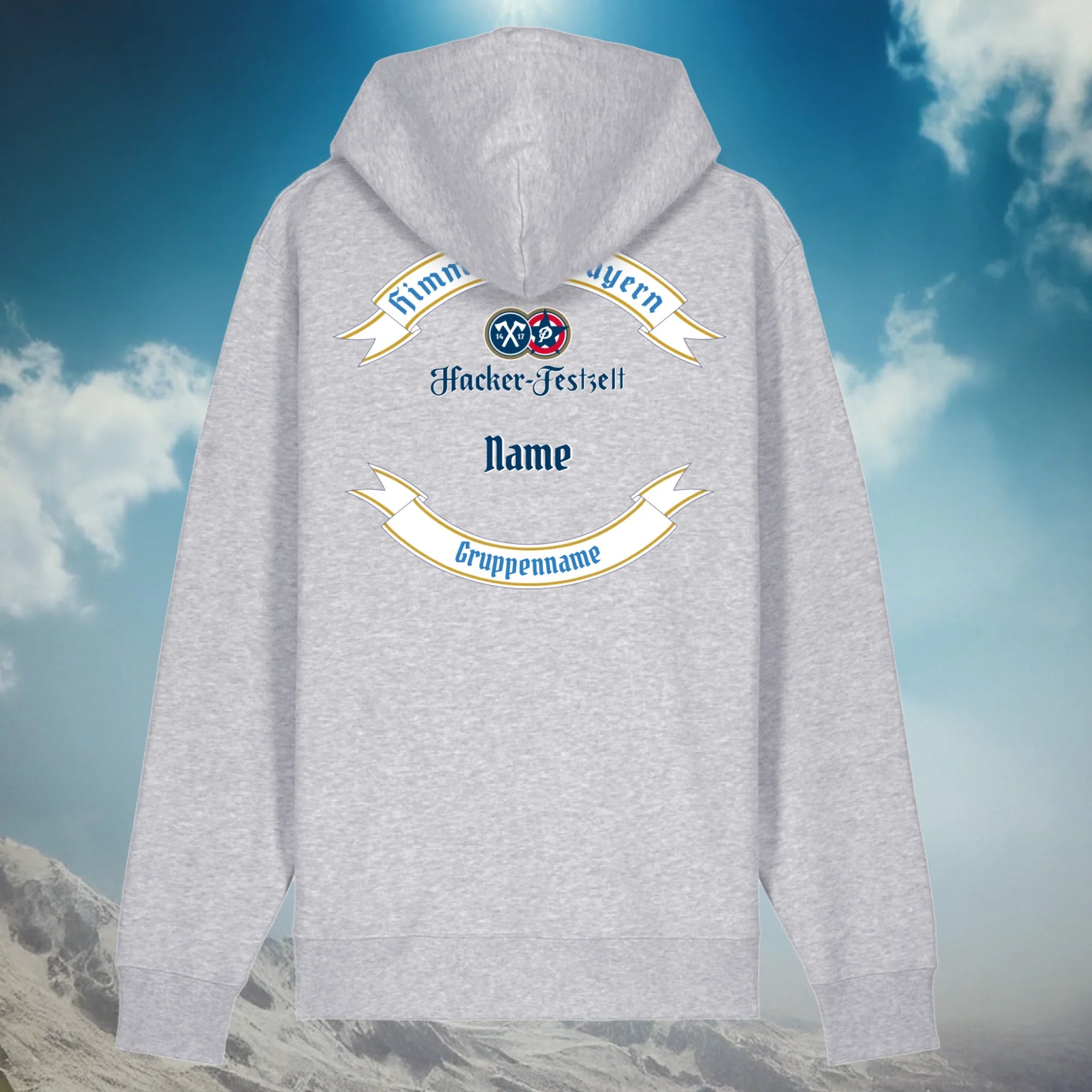 ash heather hoodie back