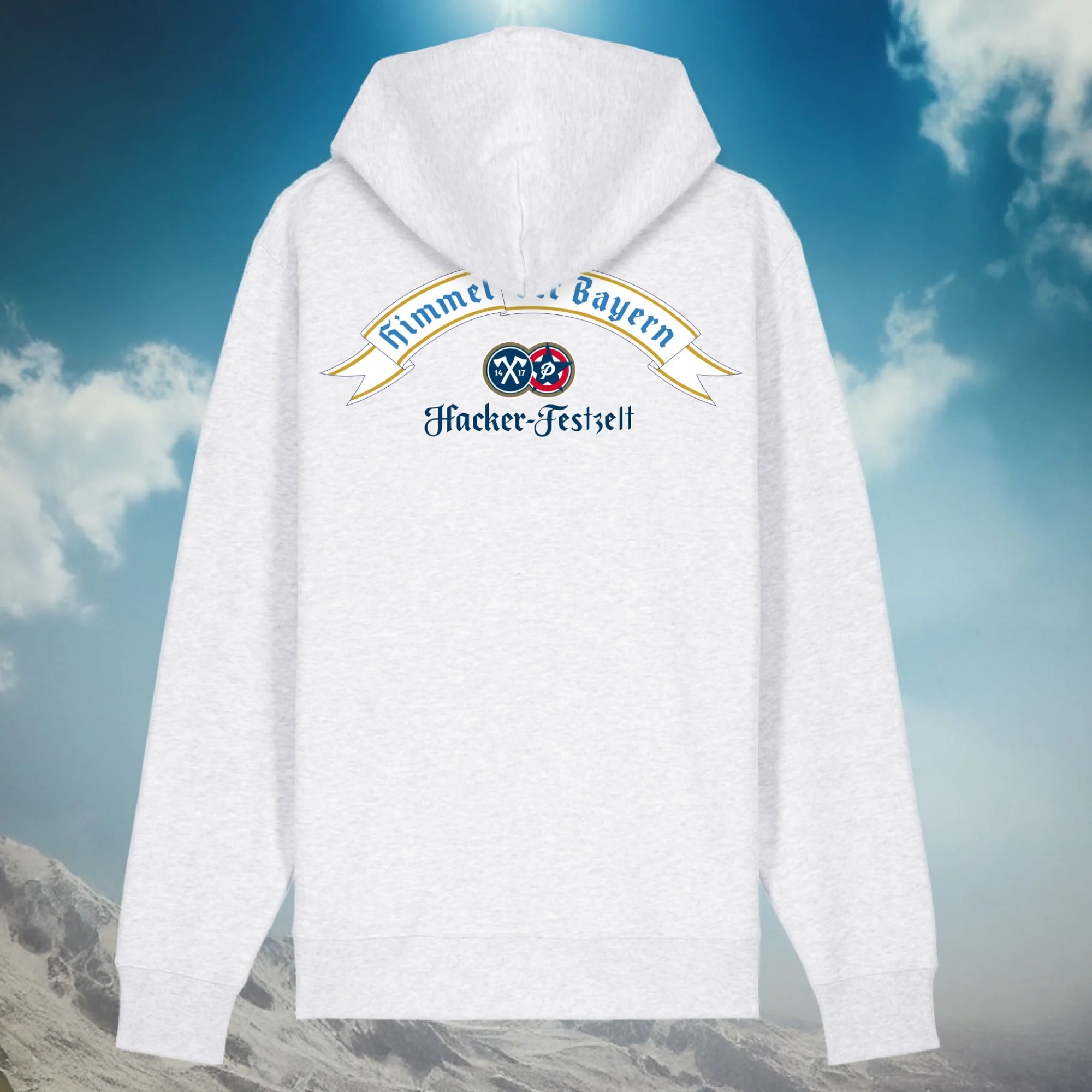 ash heather hoodie back