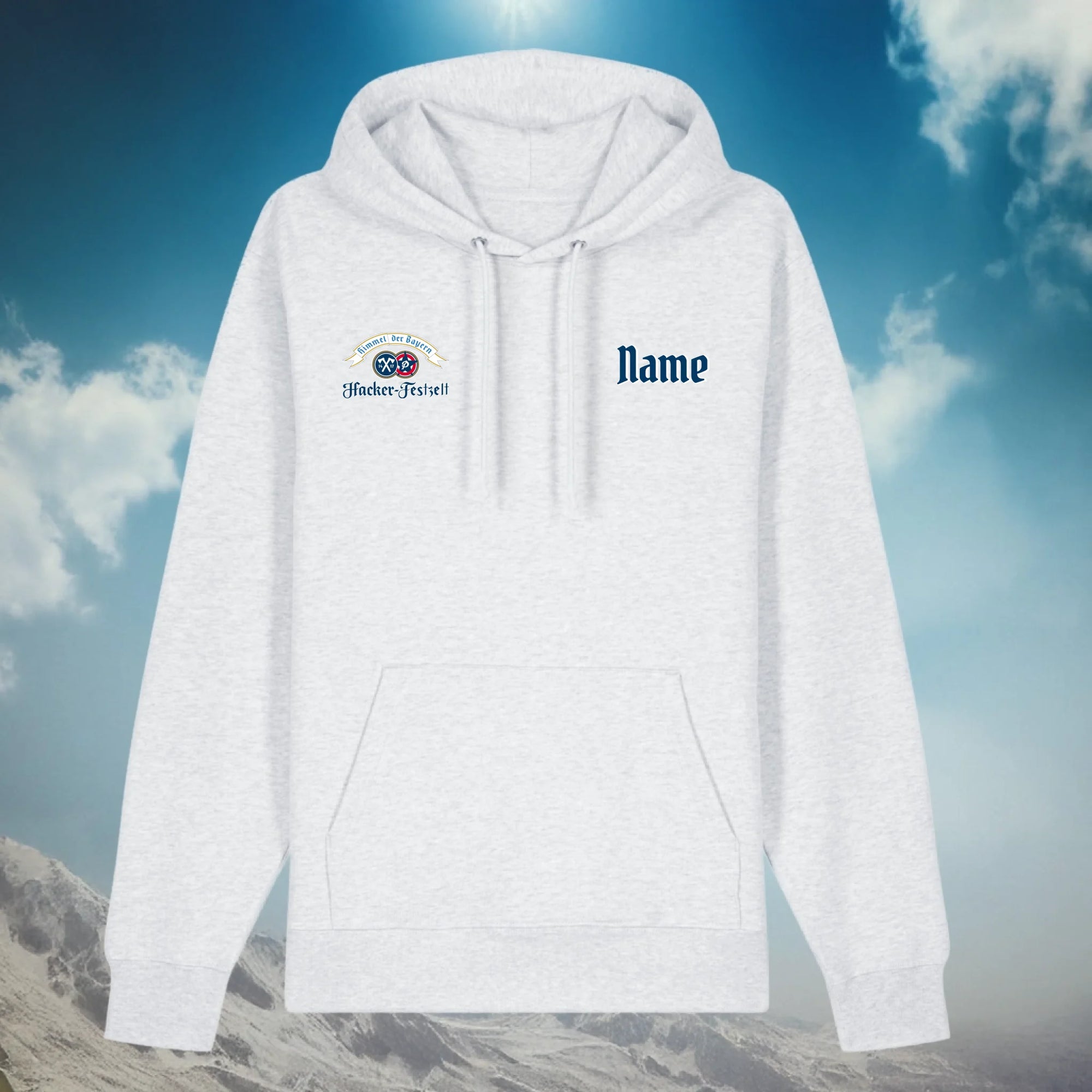 ash heather hoodie front